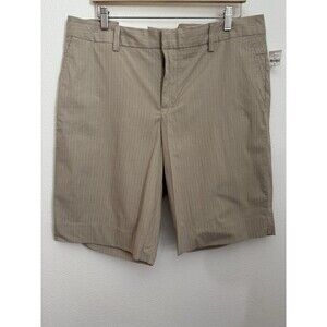 GAP 11” Shorts Career Trouser Office Curvy Fit Sz 16 Tan Stripe Vintage 90s New